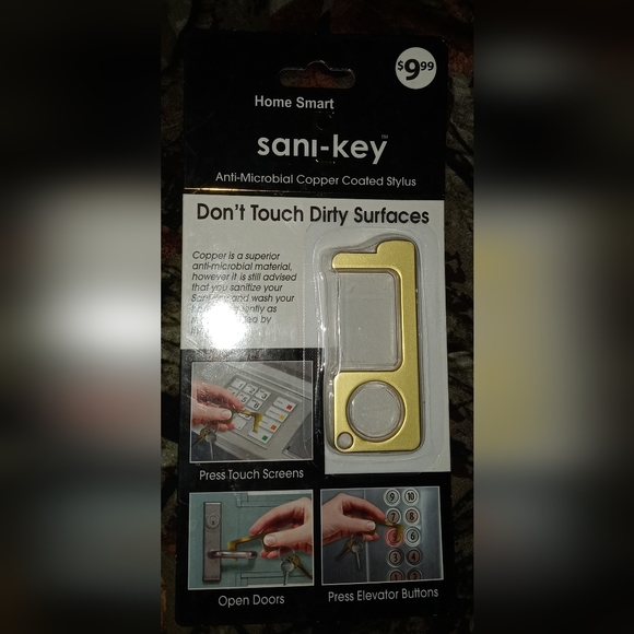 Home Smart SANI-KEY No Touch Copper-coated Stylus Anti-Microbial NWT - Picture 2 of 4